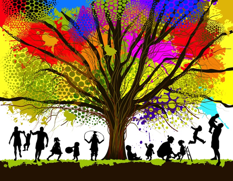 colorful family tree